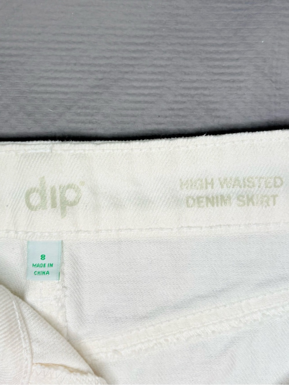 NWT - dip - White High-Waisted Distressed Denim Skirt - Women’s 8 - Picture 3 of 5